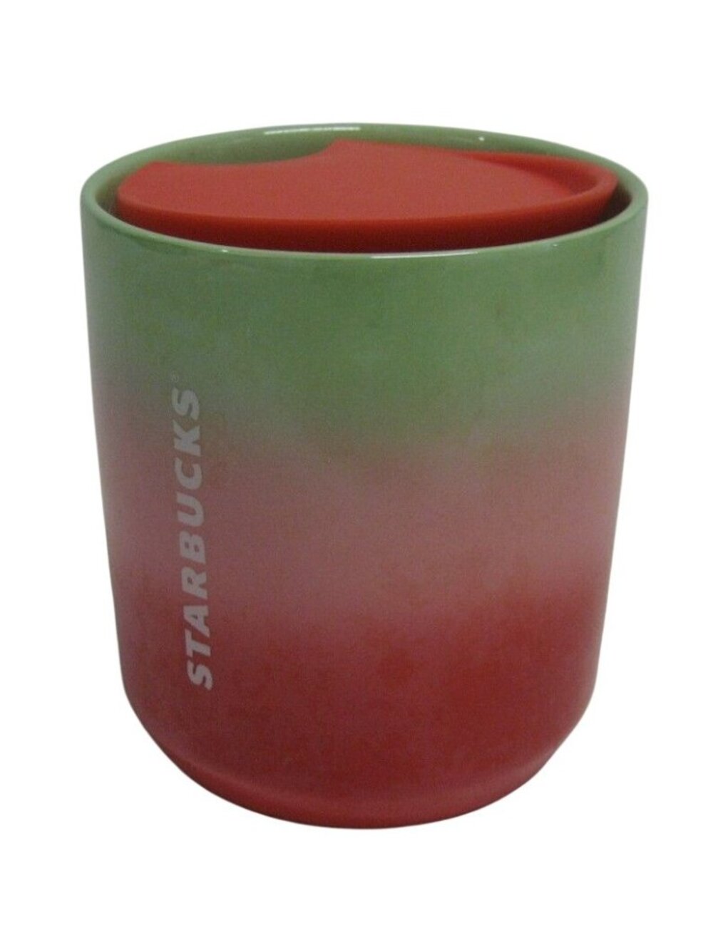 Starbucks Christmas Green Red Ombre Ceramic Tumbler With Lid 2020 Coffee Mug